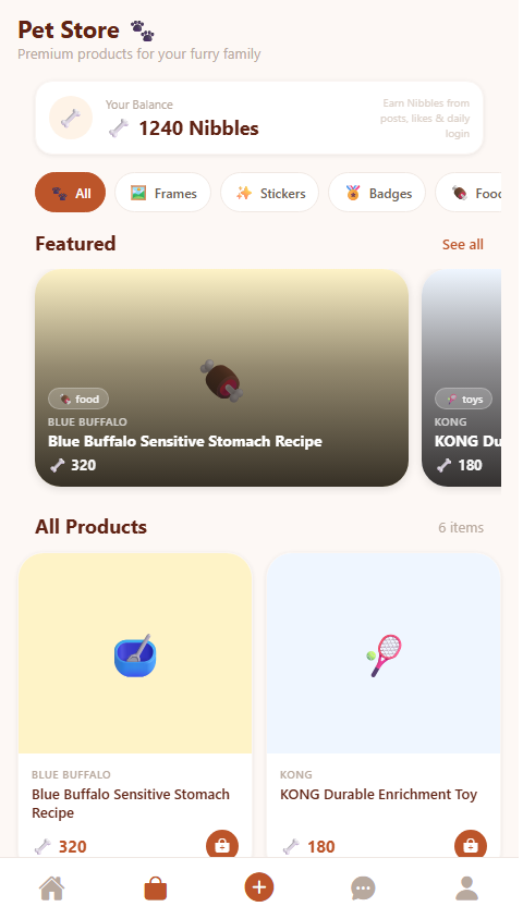 Spend Nibbles in the store screenshot